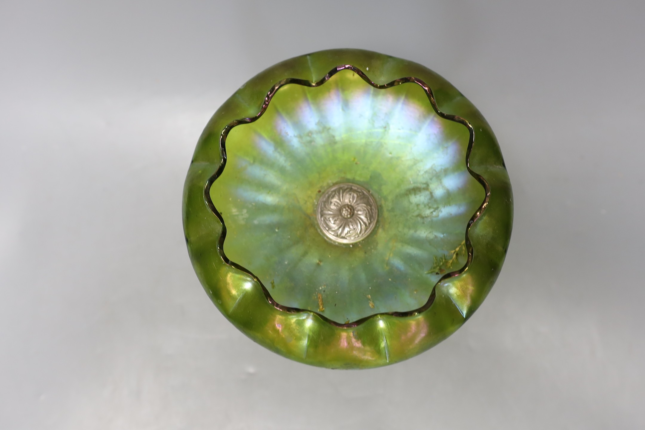 A WMF pedestal iridescent bowl - 19cm tall